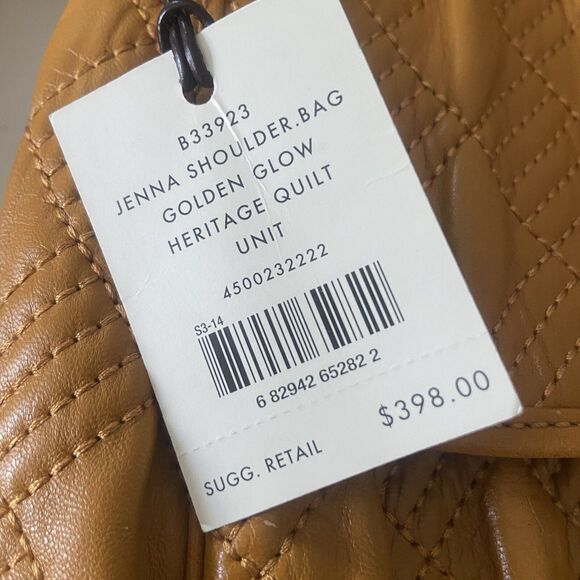 Cole Haan Jenna Brown Genuine Leather Quilted Handbag Shoulder Bag Satchel $398 - Picture 13 of 15